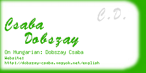 csaba dobszay business card